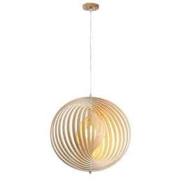 Moderní kulatý kulový lustr Závěsná lampa z lipového dřeva