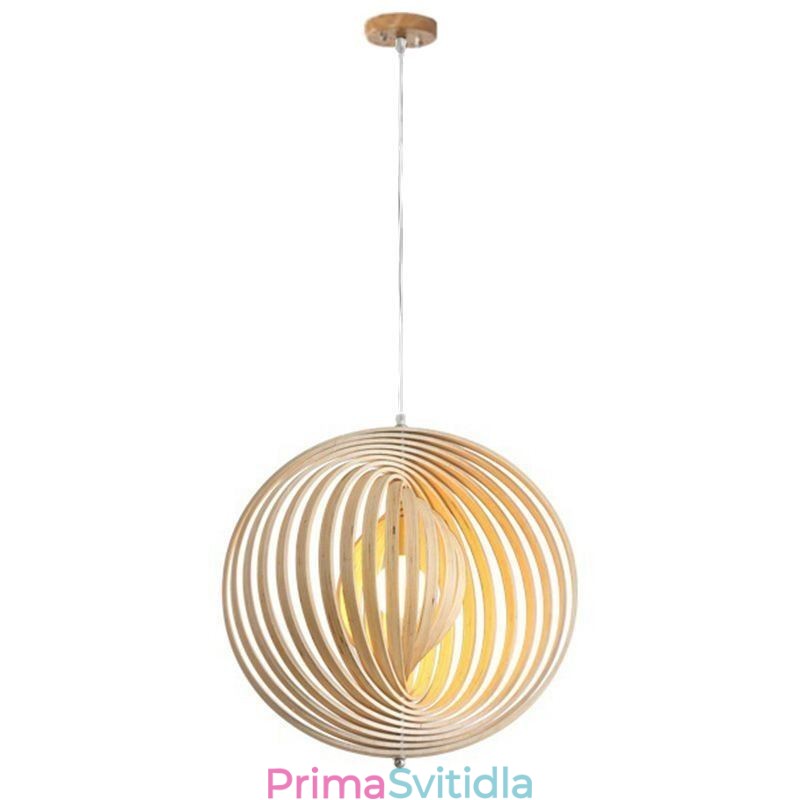 Moderní kulatý kulový lustr Závěsná lampa z lipového dřeva