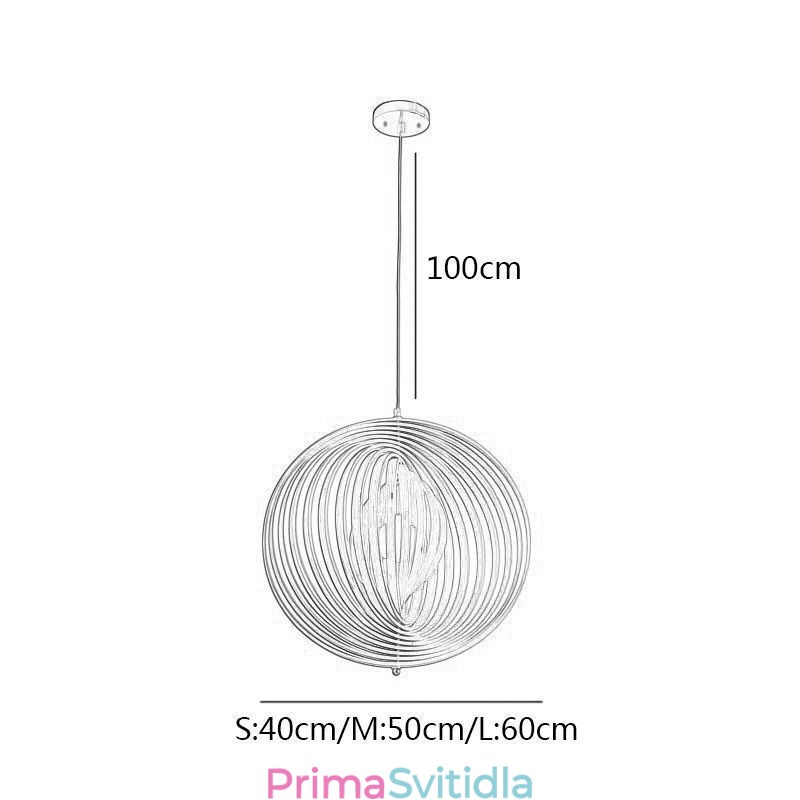 Moderní kulatý kulový lustr Závěsná lampa z lipového dřeva