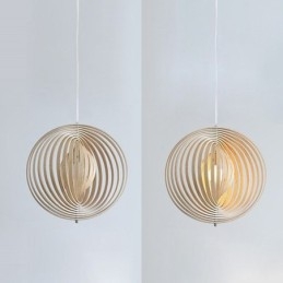 Moderní kulatý kulový lustr Závěsná lampa z lipového dřeva