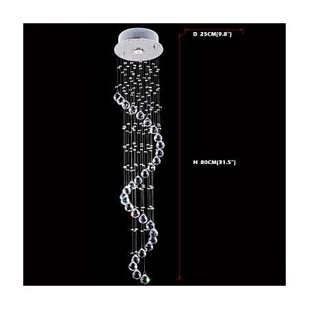 Křišťálové závěsné světlo Lustrové osvětlení 1 světla Stříbrná Canpoy Clear K9 Crystal Helix Stropní svítidla H80CM Křišťálové závěsné světlo Lustrové osvětlení 1 světla Stříbrná Canpoy Clear K9 Crystal Helix Stropní svítidla H80CM