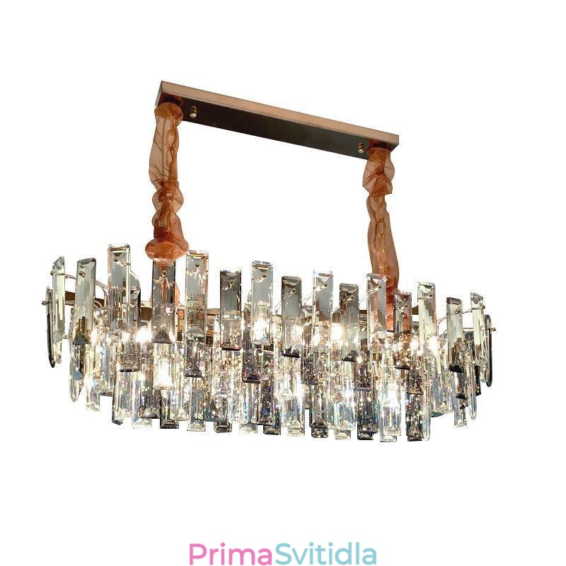 Evropské skleněné lustrové lehké oválné závěsné lampy