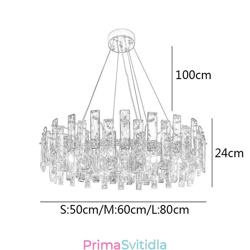 Luxusní skleněný lustr Závěsné svítidlo evropského stylu