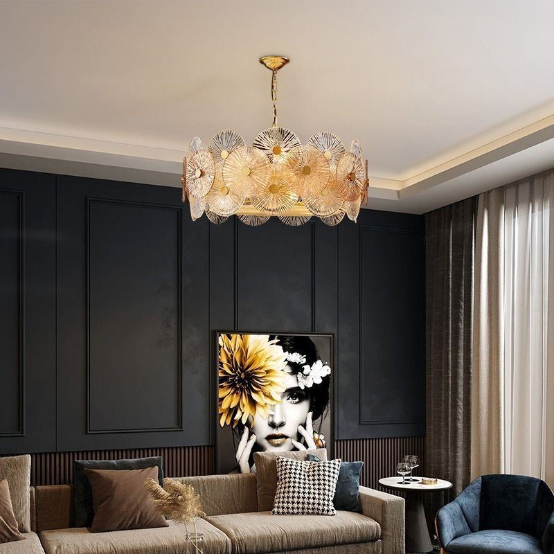 Moderní Spark Disc Lustr Ohňostroj Skleněná závěsná lampa Home Deco osvětlení