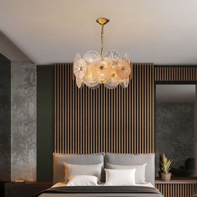 Moderní Spark Disc Lustr Ohňostroj Skleněná závěsná lampa Home Deco osvětlení