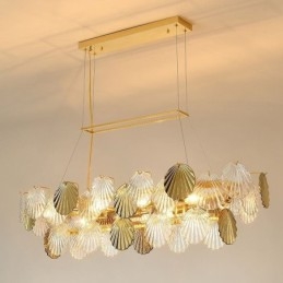 Luxusní skleněný lustr Módní lampa Tvar skořepiny Skleněná závěsná lampa