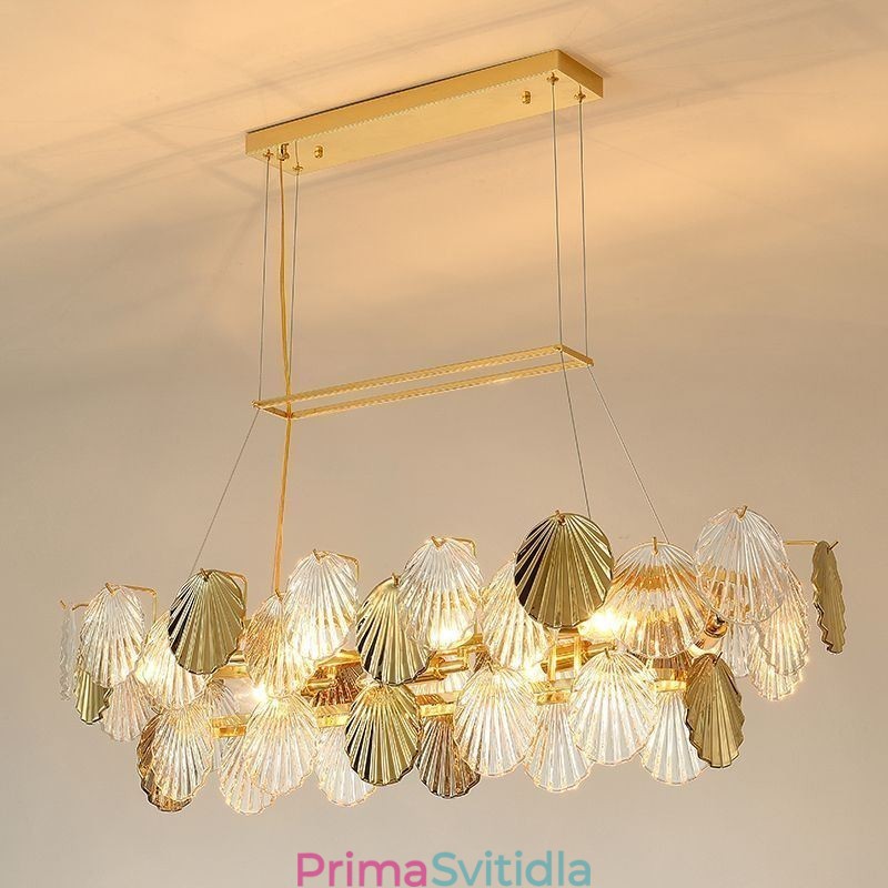 Luxusní skleněný lustr Módní lampa Tvar skořepiny Skleněná závěsná lampa