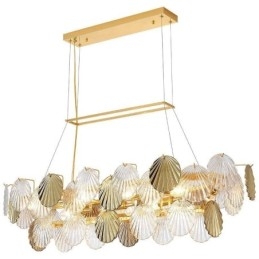 Luxusní skleněný lustr Módní lampa Tvar skořepiny Skleněná závěsná lampa