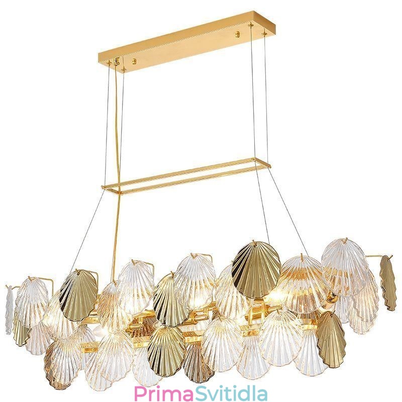 Luxusní skleněný lustr Módní lampa Tvar skořepiny Skleněná závěsná lampa