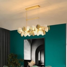 Luxusní skleněný lustr Módní lampa Tvar skořepiny Skleněná závěsná lampa