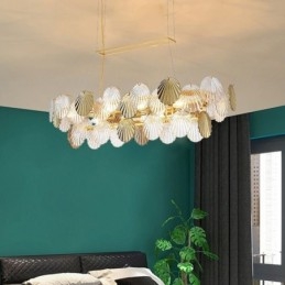 Luxusní skleněný lustr Módní lampa Tvar skořepiny Skleněná závěsná lampa