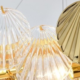 Luxusní skleněný lustr Módní lampa Tvar skořepiny Skleněná závěsná lampa