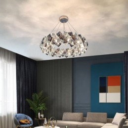 Lehký luxusní skleněný lustr Moderní minimalistická závěsná lampa Living