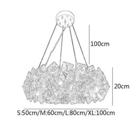 Lehký luxusní skleněný lustr Moderní minimalistická závěsná lampa Living