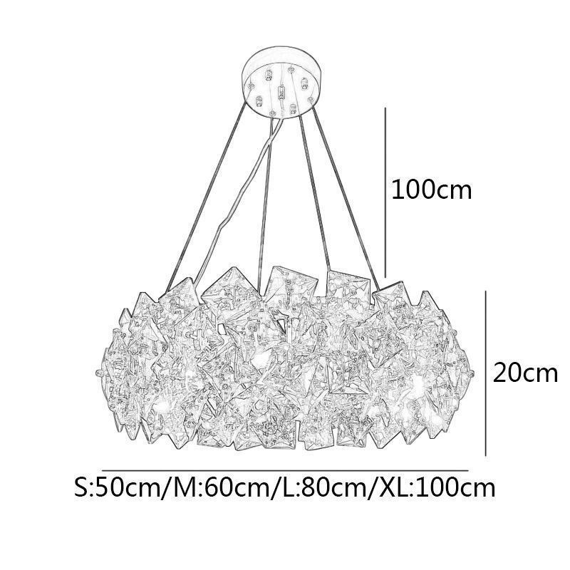 Lehký luxusní skleněný lustr Moderní minimalistická závěsná lampa Living