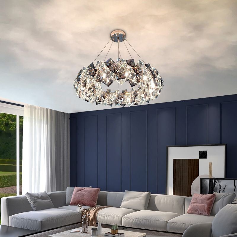 Lehký luxusní skleněný lustr Moderní minimalistická závěsná lampa Living