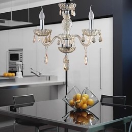 3 Light Styl paláce Skleněný lustr se svíčkovou žárovkou