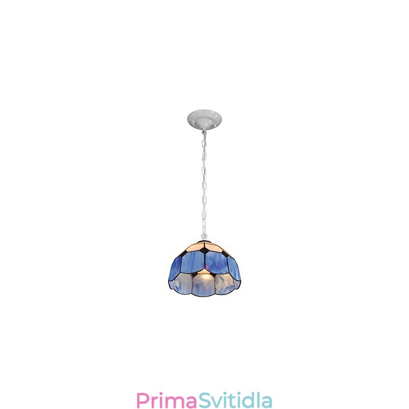 Lustr Mini Style Country Garage bílá + modrá světla Glass