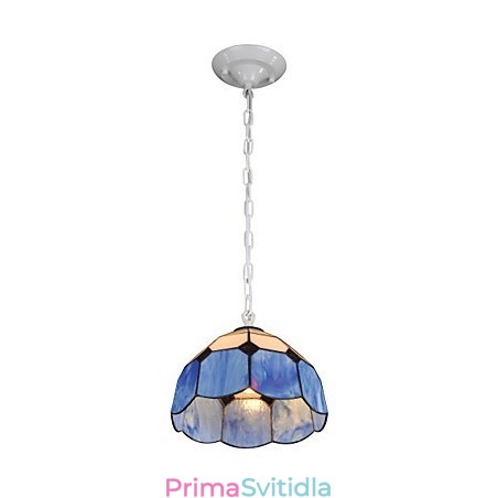 Lustr Mini Style Country Garage bílá + modrá světla Glass Lustr Mini Style Country Garage bílá + modrá světla Glass