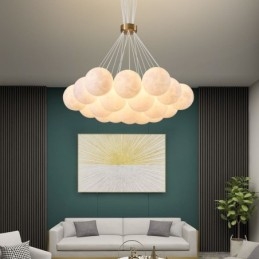 Lustr Moon Bubble Moderní 3D tisk Balls Závěsná lampa
