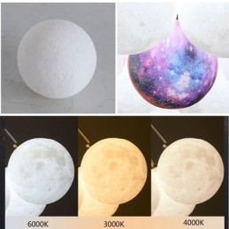 Lustr Moon Bubble Moderní 3D tisk Balls Závěsná lampa