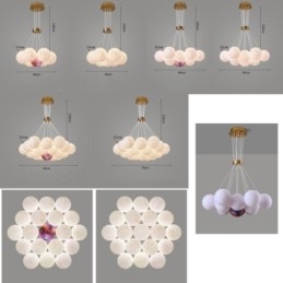 Lustr Moon Bubble Moderní 3D tisk Balls Závěsná lampa