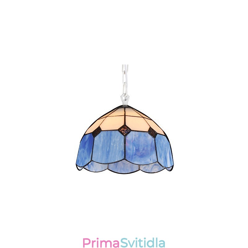 Lustr Mini Style Country Garage bílá + modrá světla Glass