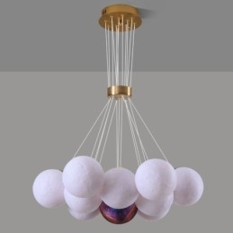 Lustr Moon Bubble Moderní 3D tisk Balls Závěsná lampa