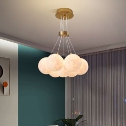 Lustr Moon Bubble Moderní 3D tisk Balls Závěsná lampa