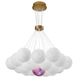 Lustr Moon Bubble Moderní 3D tisk Balls Závěsná lampa