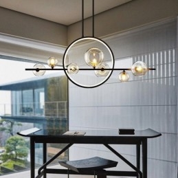 Moderní kovový lustr Závěsná lampa s čirým sklem Bubbles
