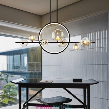 Moderní kovový lustr Závěsná lampa s čirým sklem Bubbles Moderní kovový lustr Závěsná lampa s čirým sklem Bubbles