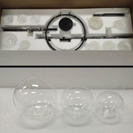 Moderní kovový lustr Závěsná lampa s čirým sklem Bubbles
