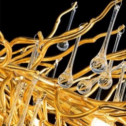 Luxusní křišťálový lustr Zlatá moderní stropní závěsná lampa Jídelní