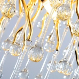 Luxusní křišťálový lustr Zlatá moderní stropní závěsná lampa Jídelní