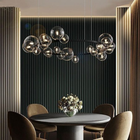 Moderní kreativní kovový lustr z průhledného skla bublinková lampa Moderní kreativní kovový lustr z průhledného skla bublinková lampa