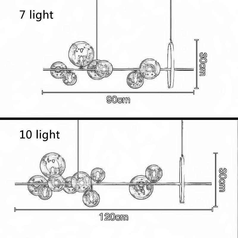 Moderní skleněné bublinkové závěsné světlo G9 Bulbs lustr