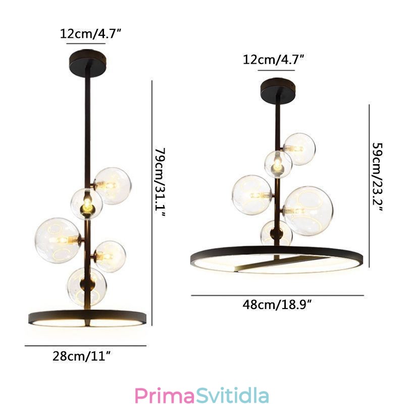 Moderní závěsná svítidla Lustr Skleněná bublina závěsné světlo