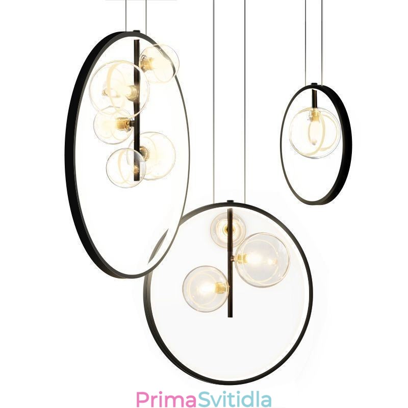 Severské závěsné světlo Skleněné bubliny Kruhový lustr Moderní společenská lampa