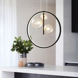 Severské závěsné světlo Skleněné bubliny Kruhový lustr Moderní společenská lampa