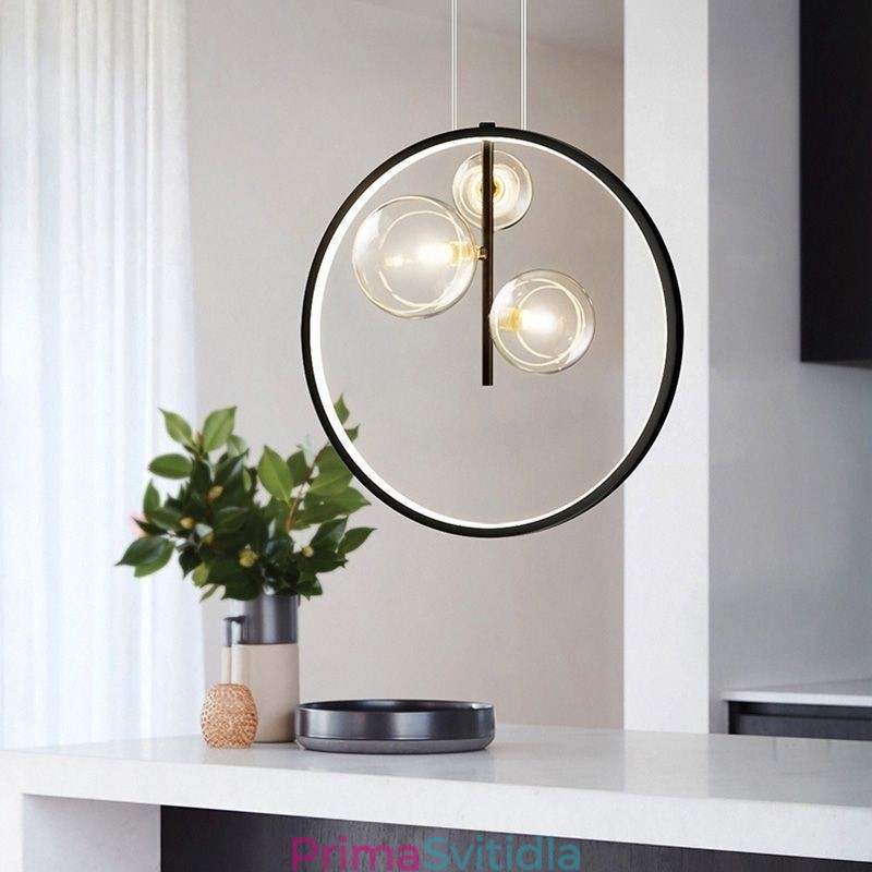 Severské závěsné světlo Skleněné bubliny Kruhový lustr Moderní společenská lampa