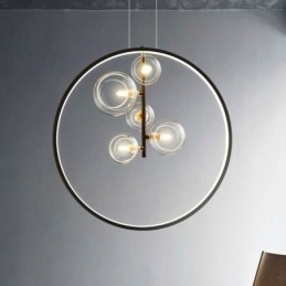 Severské závěsné světlo Skleněné bubliny Kruhový lustr Moderní společenská lampa
