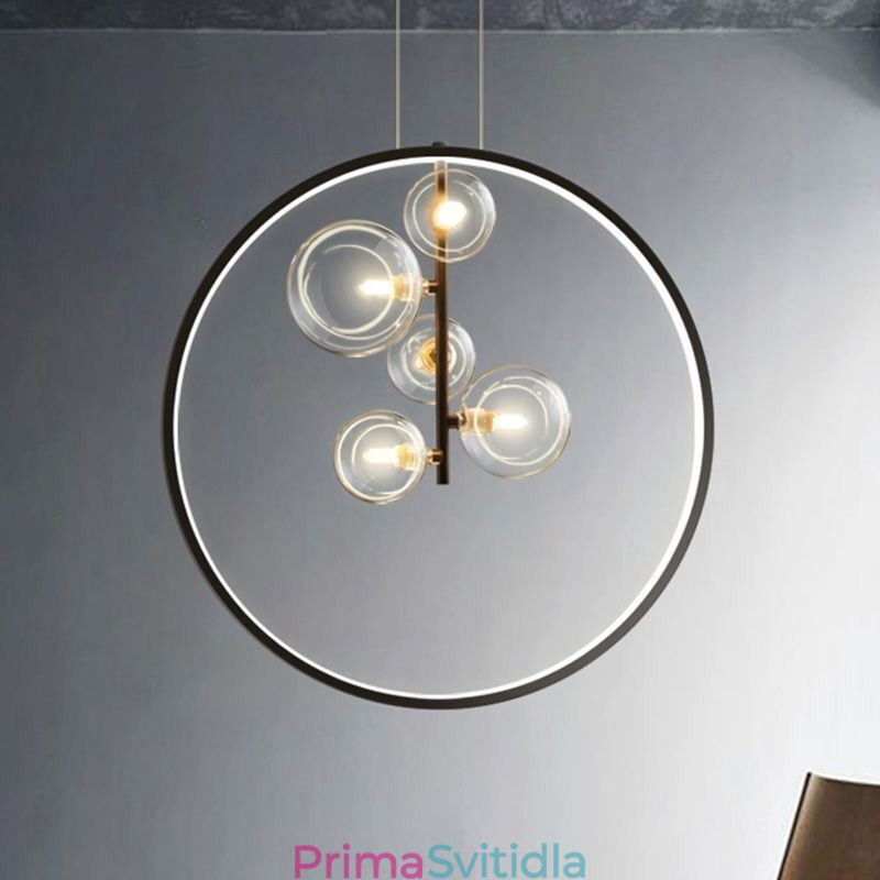 Severské závěsné světlo Skleněné bubliny Kruhový lustr Moderní společenská lampa