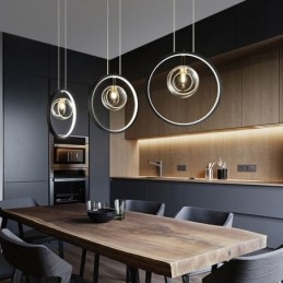 Severské závěsné světlo Skleněné bubliny Kruhový lustr Moderní společenská lampa