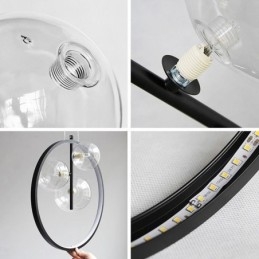 Severské závěsné světlo Skleněné bubliny Kruhový lustr Moderní společenská lampa