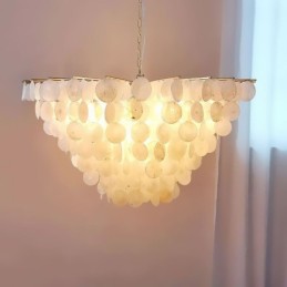Lustr Natural Shell Kulaté vrstvené závěsné světlo Jídelní
