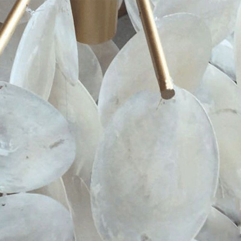 Lustr Natural Shell Kulaté vrstvené závěsné světlo Jídelní