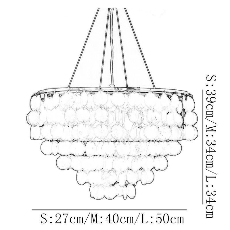 Capiz Shell Pendant Light Přírodní závěsný kulatý vrstvený lustr
