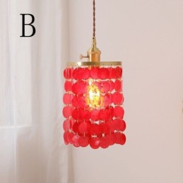 Moderní klasický lustr Závěsné svítidlo se stíněním bílé mušle Stropní lampa