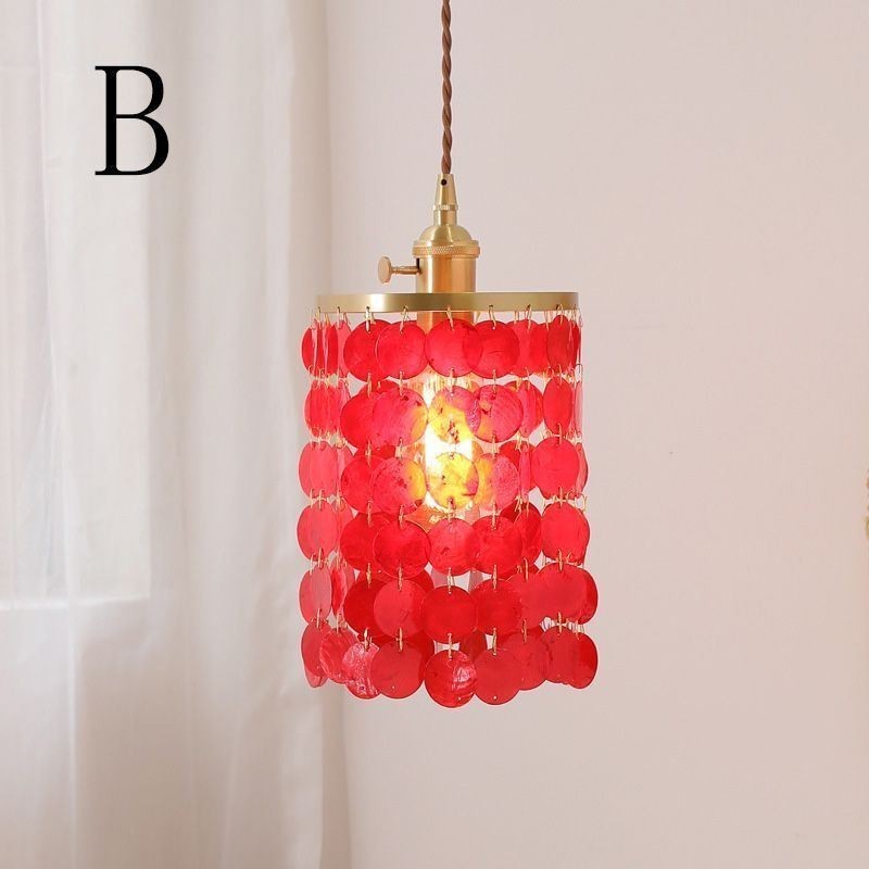 Moderní klasický lustr Závěsné svítidlo se stíněním bílé mušle Stropní lampa